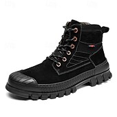 abordables Bottes de travail-Bottines de randonnée kaki pour homme avec semelle extérieure en caoutchouc épais – chaussures d&#039;extérieur respirantes et durables pour l&#039;alpinisme, le travail et les voyages d&#039;aventure