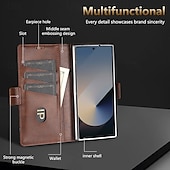 cheap Samsung Cases-Phone Case For Samsung Galaxy Z Fold 7 Z Fold 6 Z Fold 5 Z Fold 4 Back Cover Card Slot Shockproof Retro TPU PU Leather