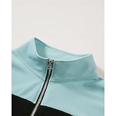 preiswerte Klassisches Poloshirt für Herren-Herren Poloshirts Viertel-Reißverschluss-Poloshirt Alltagskleidung Date Viertelreißverschluss Langarm Mode Basic Farbblock Patchwork Reißverschluss Frühling Herbst Normale Passform Schwarz Wei