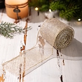 abordables Emballage cadeau-3 rouleaux de ruban de Noël câblé, nœud décoratif à faire soi-même, ruban de satin en maille rouge, décoration de boîte cadeau, fournitures d&#039;artisanat de vacances, ornement d&#039;arbre de Noël et