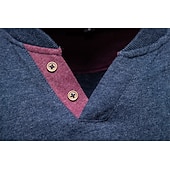 preiswerte Herren Elite T-Shirts &amp; Tanktops-Herren Baumwollhemd Langarm Einfach Cool Täglich Lässig Farbblock Knöpfe Henley Schule Training Outdoor Ganzjahres Grau gefärbt Dunkelmarine Kaki Henley T-Shirt