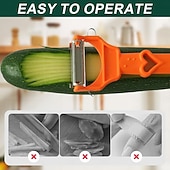 abordables Ustensiles pour fruits &amp; légumes-Ensemble d'ustensiles de cuisine multifonctionnels 3 en 1, éplucheur de légumes, éplucheur de fruits multifonctionnel, tranche et épluche toutes sortes de fruits et légumes