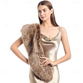 tanie Etole futrzane-szalik-otulacz na szyję z kołnierzem ze sztucznego futra dla kobiet