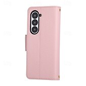 Недорогие Чехлы для Samsung-телефон Кейс для Назначение SSamsung Galaxy Z-образный сгиб 7 Z-сгиб 6 Z Fold 5 Z Fold 4 Кейс на заднюю панель с ремешком Откидная подножка Разъем для карты Ретро ТПУ Кожа PU