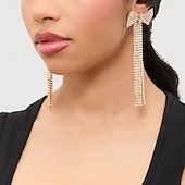 abordables Boucles d&#039;oreilles-Femmes Boucles d&#039;oreilles clous Frange à pompons Précieux Nœud Élégant Mode Diamant Imitation Des boucles d&#039;oreilles Bijoux Argent / Dorée / Arc-en-ciel Pour Mariage Soirée Cadeau Quotidien 1 Paire