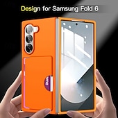 cheap Samsung Cases-Phone Case For Samsung Galaxy Z Fold 7 Z Fold 6 Back Cover Card Slot Shockproof Retro PC