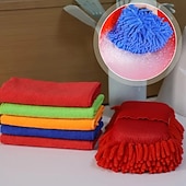 baratos Evento e suprimentos de festa-Conjunto de 6 peças de esponja e toalha para lavagem de carros – inclui 1 luva de esponja de limpeza e 5 toalhas de microfibra macias e superabsorventes – reutilizáveis para uso no carro, em casa e na