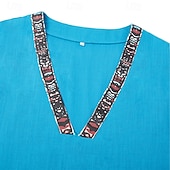 Χαμηλού Κόστους Δρόμος-Ανδρικά Πουκάμισο Πουκάμισο Popover Καλοκαιρινό πουκάμισο Πουκάμισο παραλίας Κουρελού Διακοπές Αργίες Θαλασσί Μακρυμάνικο Χωρίς Γιακά Καλοκαίρι Άνοιξη Ρούχα Εθνικό &amp; Θρησκευτικό