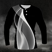 男性用 幾何学模様 抽象的 ヘンリーシャツ 長袖 ファッション かわいいスタイル 日常 カジュアル 祝日 お出かけ 春 & 秋 オールシーズン ホワイト ブルー イエロー グリーン レッド ヘンリー ヘンリーTシャツ お買い得  幾何学的-男性用 幾何学模様 抽象的 ヘンリーシャツ 長袖 ファッション かわいいスタイル 日常 カジュアル 祝日 お出かけ 春 & 秋 オールシーズン ホワイト ブルー イエロー グリーン レッド ヘンリー ヘンリーTシャツ