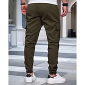 cheap Cargo Pants-Men's Cargo Pants Joggers Trousers Drawstring Elastic Waist Multi Pocket Plain Wearable Outdoor Daily Camping &amp; Hiking Fashion Classic Black Yellow
