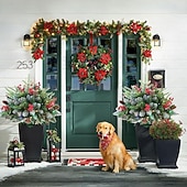 abordables Couronnes, Guirlandes &amp; Décorations-urne de remplissage pour sapin de Noël artificiel pré-éclairé, 8 modes &amp;Piquets d&#039;arbre de Noël alimentés par batterie et minuterie adaptés aux allées, patios, jardins, fêtes d&#039;anniversaire,