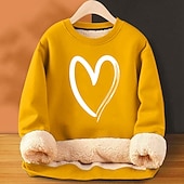 economico Felpa con cappuccio in pile-Per uomo Felpa in pile Nero Giallo Rosso Arancione Grigio chiaro Girocollo Cuore Semplice Stampe Grafiche Stampato Casuale Quotidiano Uscire Poliestere Streetwear Casual Autunno Inverno Abbigliamento