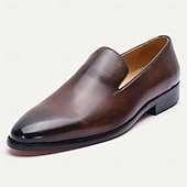 billige Premium Leather Loafers-Brune slip-on-loafers i skinn for menn – komfortable, casual forretningssko til kontor, fester og hverdagsbruk