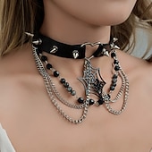 levne Příslušenství-Punk a gotika Náhrdelník Choker Křížový přívěsek pavoučí síť Maškarní kostým Dámské předvečer Všech svatých Karneval Výkon Párty Ležérní Dospělí Náhrdelníky Celý rok