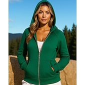 tanie Kurtki biegowe-Damskie Solidne kolory Kurtka Outdoorowa Bluza z kapturem Jesień Długi rękaw Athleisure Oddychający Bieganie Trening Na zewnątrz Szkolenie Czarny Rumiany róż Niebieski Odzież sportowa Odzież sportowa