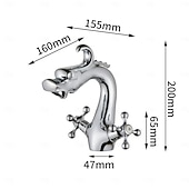 preiswerte Waschbeckenarmaturen-Waschbeckenarmatur - Klassisch Chrom / Ölgeriebene Bronze / Antikes Messing Mittelset Zwei Griffe Ein LochBath Taps