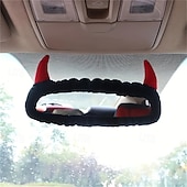 cheap Car Pendants &amp; Ornaments-Cute Devil 1pc Car Rearview Mirror Cover Creative Fabric Decoration for Vehicle Interior for Halloween