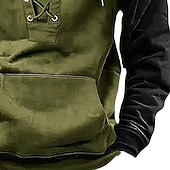 preiswerte Taktische Kapuzenjacke-Herren Kapuzensweatshirt Taktischer Kapuzensweatshirt Weinrot Schwarz Armeegrün Marineblau Khaki Mit Kapuze Einfach Schnürung Reißverschluss Farbblock Sport &amp; Outdoor Lässig Täglich Streetwear Cool