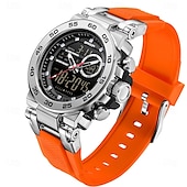 abordables Montres numériques-Sanda 6296 Montre à quartz électronique pour homme, résistante aux chocs, étanche, lumineuse, calendrier, numérique, décontractée
