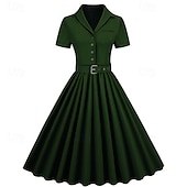 levne Šaty-Retro 50. léta Vintage šaty Koktejlky Houpací šaty Flare šaty Maškarní kostým Dámské Plesová maškaráda Večírek loučení se svobodou nevěsty Dospělé Šaty Šaty pro návrat domů