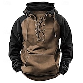 preiswerte Taktische Kapuzenjacke-Herren Kapuzensweatshirt Taktischer Kapuzensweatshirt Weinrot Schwarz Armeegrün Marineblau Khaki Mit Kapuze Einfach Schnürung Reißverschluss Farbblock Sport &amp; Outdoor Lässig Täglich Streetwear Cool