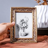 Χαμηλού Κόστους Κορνίζες για Φωτογραφίες-vintage χρυσό πλαίσιο φωτογραφιών, ζεστή διακοσμητική κορνίζα για την επιφάνεια εργασίας στο σπίτι, οριζόντια &amp;κάθετη επιτραπέζια κορνίζα φωτογραφιών για υπνοδωμάτιο, γραφείο &amp;διακόσμηση γραφείου