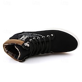 cheap Men&#039;s Sneakers-Men&#039;s Tan Faux Leather High-Top Sneakers with Lace-Up Design, Stylish Casual Shoes for Walking, Work and Weekend Outfits