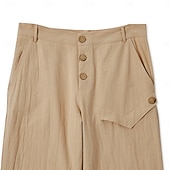 tanie Retro-Męskie Lniane spodnie Spodnie Letnie spodnie Przednia kieszeń Prosta noga Równina Komfort Oddychający Pełna długość Na zewnątrz Codzienny Święto Urlop Moda Biały Niebieski Nieelastyczny