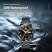 זול שעונים מכאניים-OLEVS גברים שעון מכני מינימליסטי אופנתי עסקים שעון יד אוטומטי נמתח לבד זורח לוח שנה שבוע תאריך פְּלָדָה שעון