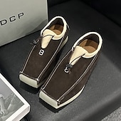 お買い得  メンズスニーカー-メンズスエードモカシンスリッポンシューズ、快適なソフトソール、カジュアルアウトドアウォーキングシューズ