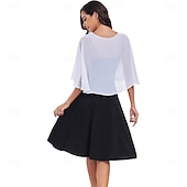 economico Scialle del Capo-scialli e mantelle trasparenti per feste serali formali, mantelle in chiffon con scollo a V per donne, scialle per invitati a matrimoni