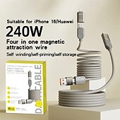 abordables Câbles de téléphone portable-Câble USB-C Câble Lightning Câble de charge multiple 66W 1.2m USB A vers USB C USB C vers USB C Extension USB 5 A Câble de charge Charge rapide Nylon Tressé 3 en 1 4 en 1 Pour iPhone Accessoire de