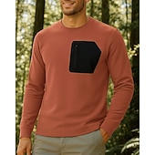 preiswerte Oberteile-Herren Sporthemd Wanderhemd Langarm Rundhalsausschnitt Oberteil Außen Schnelltrocknend Atmungsaktiv Polyester Schwarz Armeegrün Khaki Tennis Golfspiel Laufen