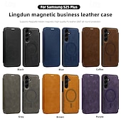 economico Cover Samsung-telefono Custodia Per Samsung Galaxy S25 Ultra S24 Plus S23 Ultra Plus S22 Ultra Copertura Posteriore Magnetico Slot per Carte Resistente agli urti Retrò TPU Pelle PU