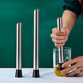 billige Kjøkkenutstyr og -redskap-2 stk. juicerører og isknuser i rustfritt stål – manuell sitronjuicer og fruktpresse med ergonomisk håndtak, slitesterke kjøkkenredskaper for cocktailer, smoothies &amp;fersk juiceutvinning, stilig