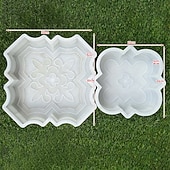 Недорогие Товары для дома-2 красивых пластиковых формы для большой бетонной плитки, бетонная форма для цемента, пластиковая форма для кирпича, бетонная форма для каменной плитки, для создания больших и маленьких замковых