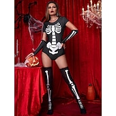levne Halloween-Lebka předvečer Všech svatých Cosplay kostým předvečer Všech svatých Sexy kostým předvečer Všech svatých Dospělé Dámské předvečer Všech svatých Výkon Párty Podium Jednoduché Halloweenské kostýmy