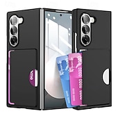 cheap Samsung Cases-Phone Case For Samsung Galaxy Z Fold 7 Z Fold 6 Back Cover Card Slot Shockproof Retro PC