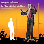 levne Halloween-Halloweenská animatronika, zvukem aktivovaný vlkodlak se zářícíma očima a děsivými zvuky, obří animovaná venkovní halloweenská dekorace, pánský doplněk