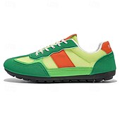 preiswerte Sneaker für Herren-Grüne Colorblock-Retro-Sneaker für Herren – bequeme Freizeit-Laufschuhe für Sportbekleidung, City-Outfits und Wochenendausflüge