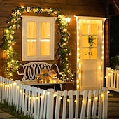 preiswerte Lichterketten für Partys-Solar Glühbirnen Lichterkette Außen 50 LEDs 7m Kristallball Solarlicht 6.5m 30 LEDs Außen IP65 wasserdicht 8 Modelle Lichterkette Feenlampen Solar Garten Girlanden Dekoration