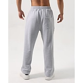 cheap Straight Leg-Men's Sweatpants Trousers Straight Leg Sweatpants Drawstring Pocket Elastic Waist Plain Comfort Sports Outdoor Daily Fashion Casual Black White Micro-elastic