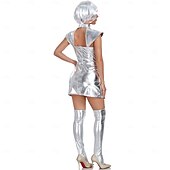 voordelige Beroep en Uniform Kostuums-Kostuum Robot Astronaut Cosplay Volwassenen Dames Halloween Carnaval Feest Prestatie Aankleden
