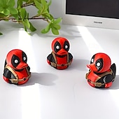 economico Ornamenti e pendenti per auto-1 statua Marvel Deadpool - Deadpool nei panni di un&#039;anatra in tuta rossa &amp;Maschera inespressiva, regalo perfetto per i fan della Marvel, compleanno, Pasqua, Ringraziamento, Natale