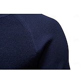 billige Herre Elite Genser og Cardigans-Herre Pullover genser Vaffelstruktur Strikke Crewneck عادي Crew-hals Årgang Kul Skole Feriereise Klær Raglan Ermer Vår Høst Mørk Marineblå Kakifarget S M L