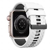 levne Řemínky na Apple Watch-Sportovní řemínek kompatibilní s Apple Watch 42 mm 44 mm 45 mm 49 mm odolný kovový řemínek s nastavitelnou kovovou sponou a silikonovým řemínkem pro iWatch Ultra 2 Series 9 8 7 SE 6 5 4