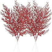 economico Corone, Ghirlande &amp; Decorazioni-24 steli artificiali per alberi di Natale – decorazioni scintillanti con rami di pino, steli scintillanti per alberi di Natale, piccole composizioni floreali in vaso, decorazioni per feste, matrimoni
