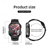 abordables Relojes inteligentes-LOKMAT OCEAN 3 PRO Reloj inteligente 2.1 pulgada Smartwatch Reloj elegante Bluetooth Podómetro Recordatorio de Llamadas Seguimiento de Actividad Compatible con Android iOS Mujer Hombre Larga espera