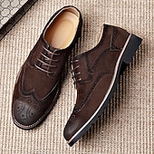 abordables Officiel-Chaussures derby brogue marron pour homme – Chaussures habillées à lacets vintage pour le travail, le quotidien et les tenues décontractées élégantes
