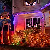 cheap Decorative Lights-Halloween Decorations Spooky Eyes Lights 21 Inch Large Wooden Halloween Window Eye Lights with 8 Color Modes and USB/Battery Operated for Home Wall Window Trees Halloween Decor